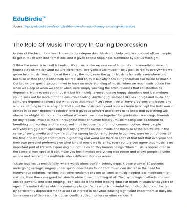The Role Of Music Therapy In Curing Depression