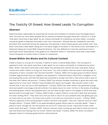 The Toxicity Of Greed: How Greed Leads To Corruption