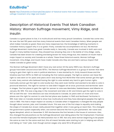 Transformative Moments in Canadian History