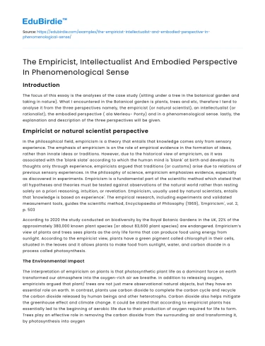 Perspectives in Phenomenological Sense