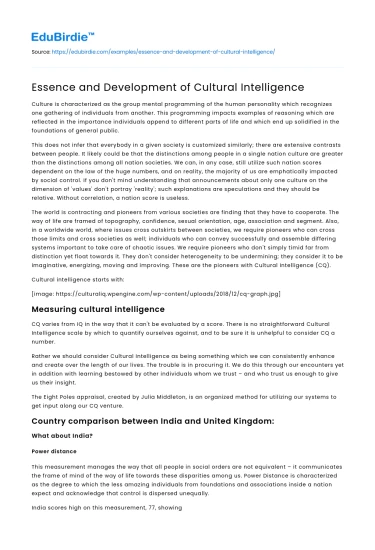 Core of Cultural Intelligence