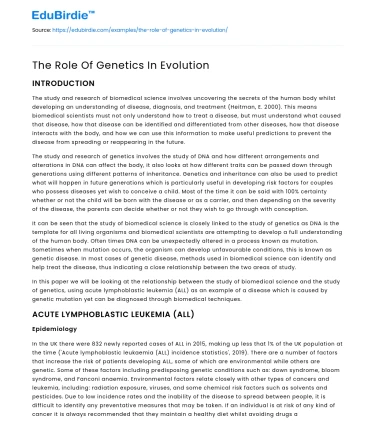 The Role Of Genetics In Evolution