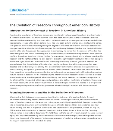 The Evolution of Freedom Throughout American History