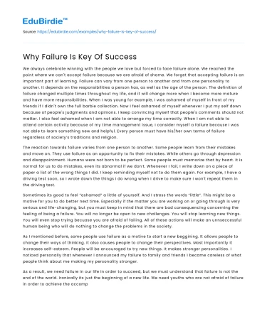 Why Failure Is Key Of Success