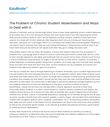 The Problem of Chronic Student Absenteeism and Ways to Deal with It