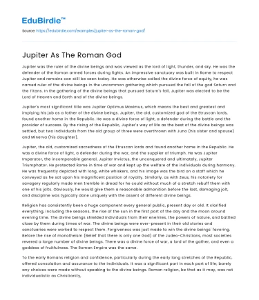 Jupiter As The Roman God