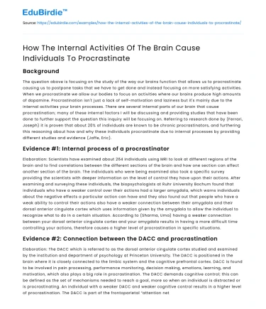 Brain Activities Cause Procrastination