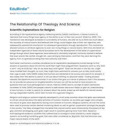 The Relationship Of Theology And Science