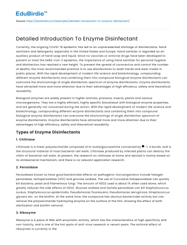 Detailed Introduction To Enzyme Disinfectant