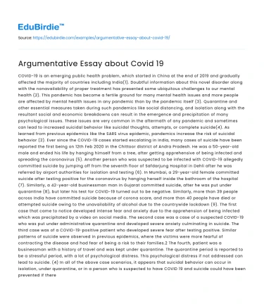 Argumentative Essay about Covid 19