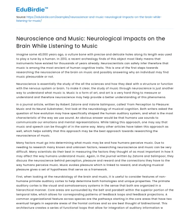 Neuroscience: Music’s Impact on the Brain