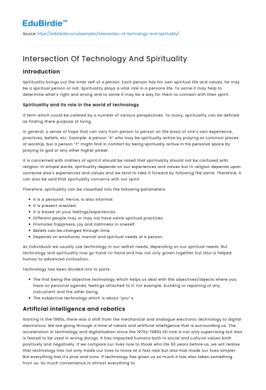 Convergence of Modern Technology and Spirituality