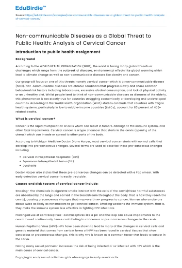 Global Threat: Cervical Cancer Analysis