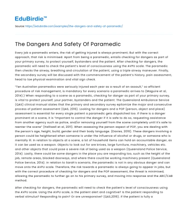 The Dangers And Safety Of Paramedic