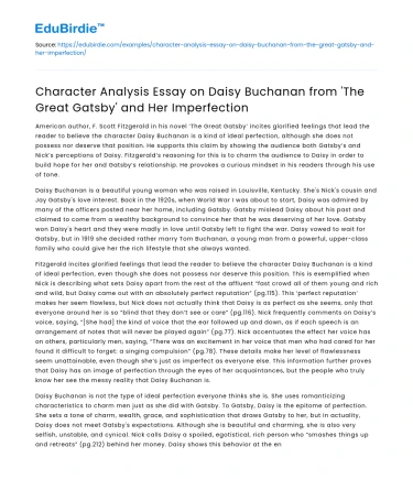 Jay Gatsby: Character Analysis and His Imperfections