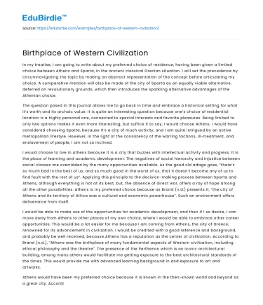 Birthplace of Western Civilization