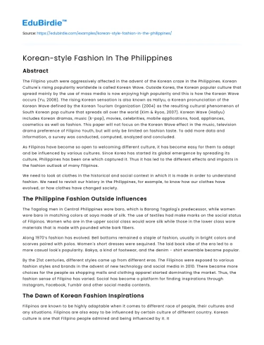 Korean-style Fashion In The Philippines