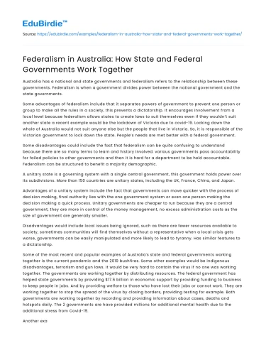 Federalism in Australia: How State and Federal Governments Work Together