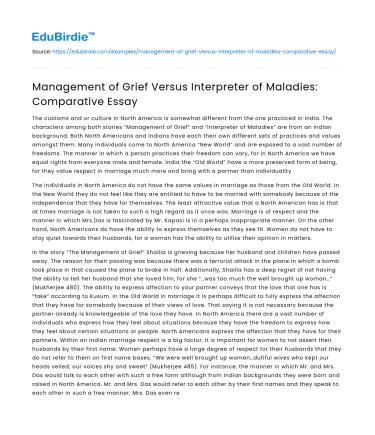 Contrasting Grief in Literature: A Study of Two Works