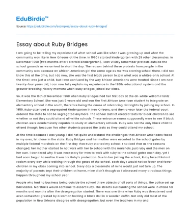 Essay about Ruby Bridges
