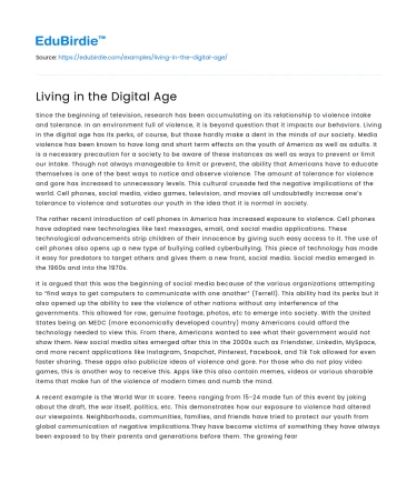 Living in the Digital Age