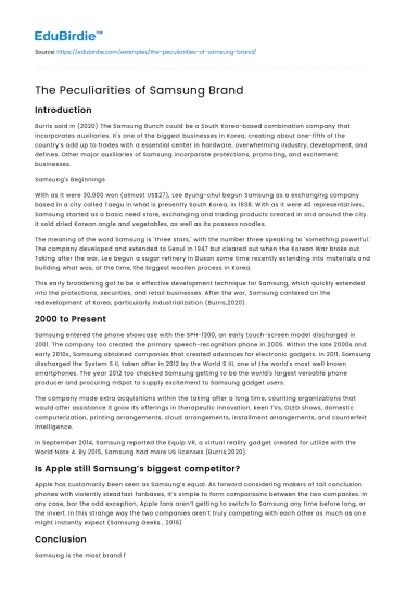 The Peculiarities of Samsung Brand