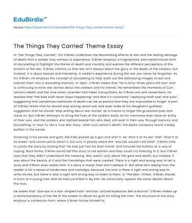 The Things They Carried’ Theme Essay
