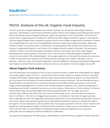 PESTEL Analysis of the UK Organic Food Industry