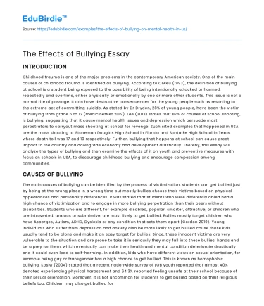 The Effects of Bullying Essay