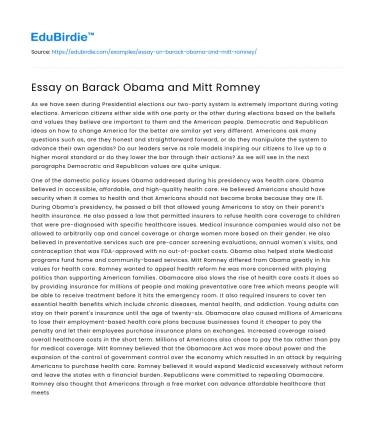 An Examination of Political Strategies: Obama vs. Romney