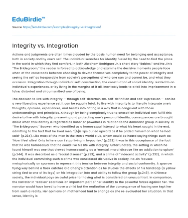 Integrity vs. Integration