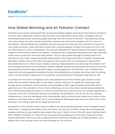 How Global Warming and Air Pollution Connect