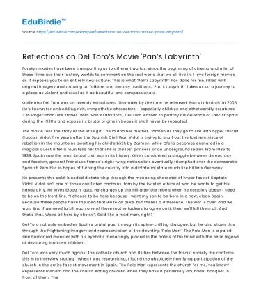 Reflections on Del Toro’s Movie ‘Pan’s Labyrinth’