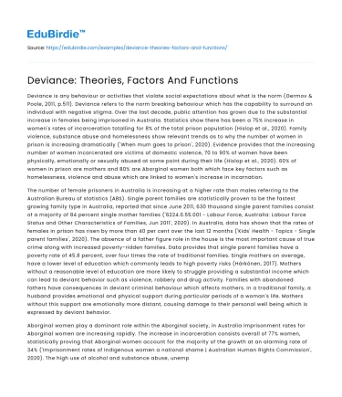 Deviance: Theories, Factors And Functions