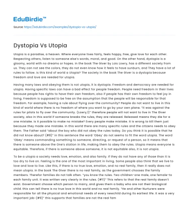 Dystopia Vs Utopia