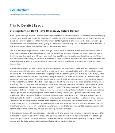 Trip to Dentist Essay