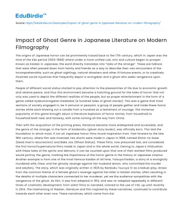 Impact of Ghost Genre in Japanese Literature on Modern Filmography