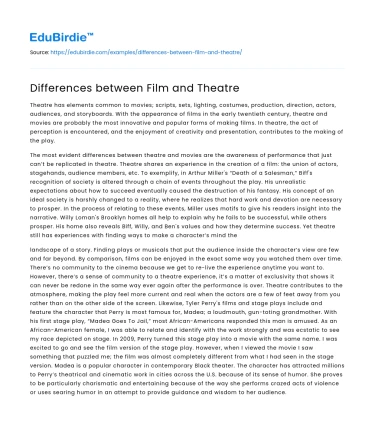 Differences between Film and Theatre