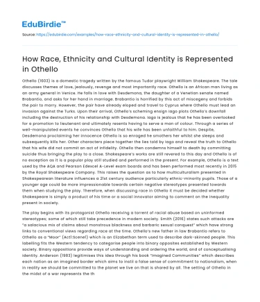 How Race, Ethnicity and Cultural Identity is Represented in Othello