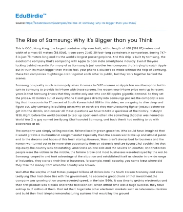 The Unprecedented Growth of Samsung: Beyond Expectations