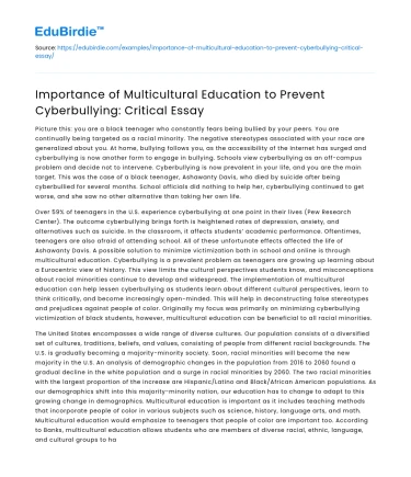 Multicultural Education & Cyberbullying