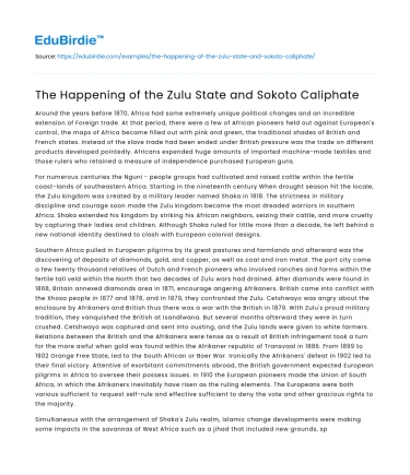 Genesis and Development of Zulu State and Sokoto Caliphate