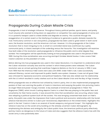 Propaganda During Cuban Missile Crisis