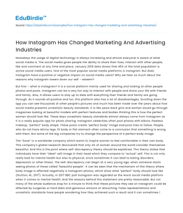 How Instagram Has Changed Marketing And Advertising Industries