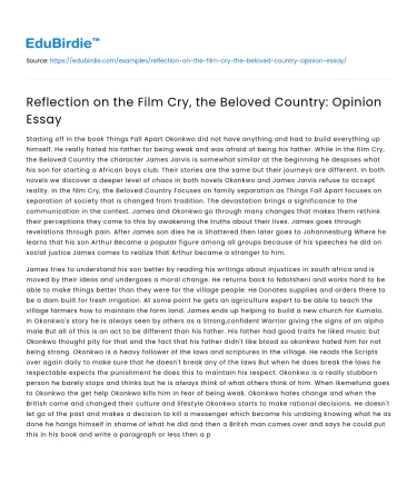 The Socio-Political Impact of “Cry, the Beloved Country”