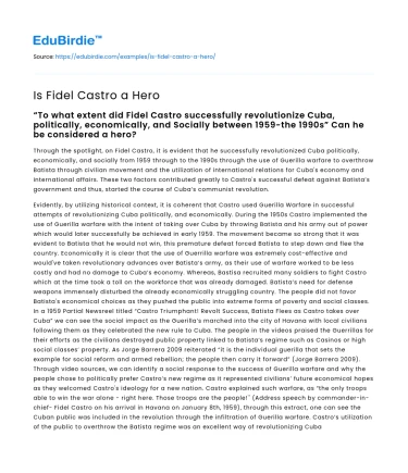 Is Fidel Castro a Hero