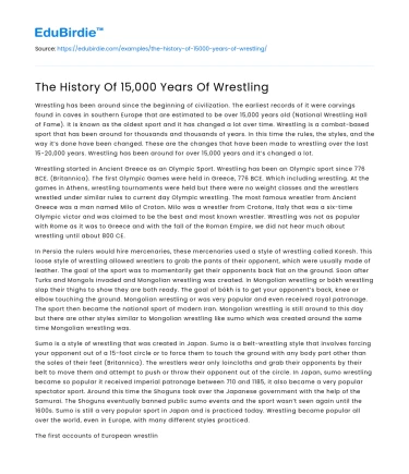 The History Of 15,000 Years Of Wrestling