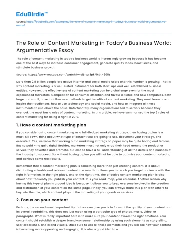 Content Marketing in Today’s Business World