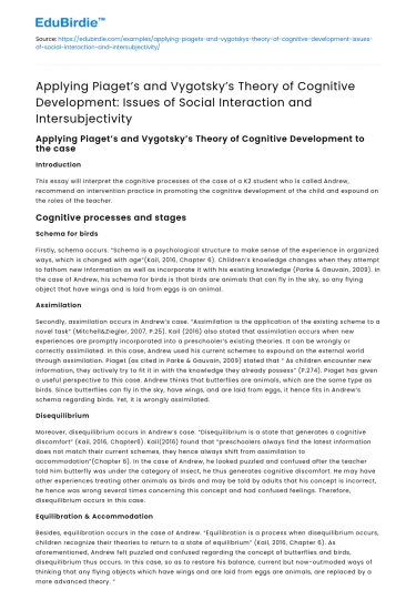 Piaget & Vygotsky: Social Interaction in Cognitive Development