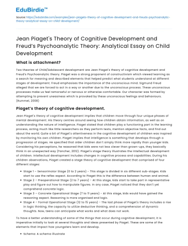 Piaget and Freud: Analyzing Child Development